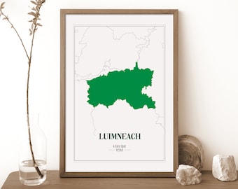 Limerick County Minimal Map Print