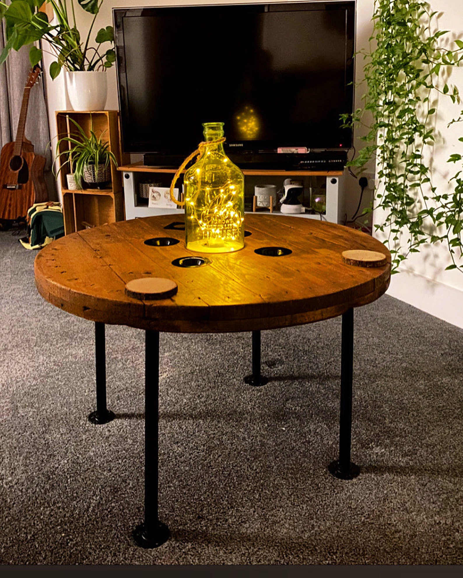 Rustic Cable Drum Coffee Table - Etsy