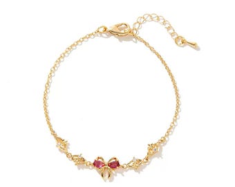 Coquette Y2K Bow Bracelet, Fairy Minimalist Ribbon Bracelet
