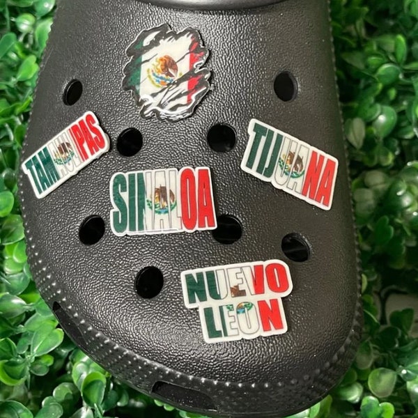 Mexico shoe  Charms  / Tamaulipas / Tijuana / Sinaloa / Nuevo Leon  / Mexican Flag