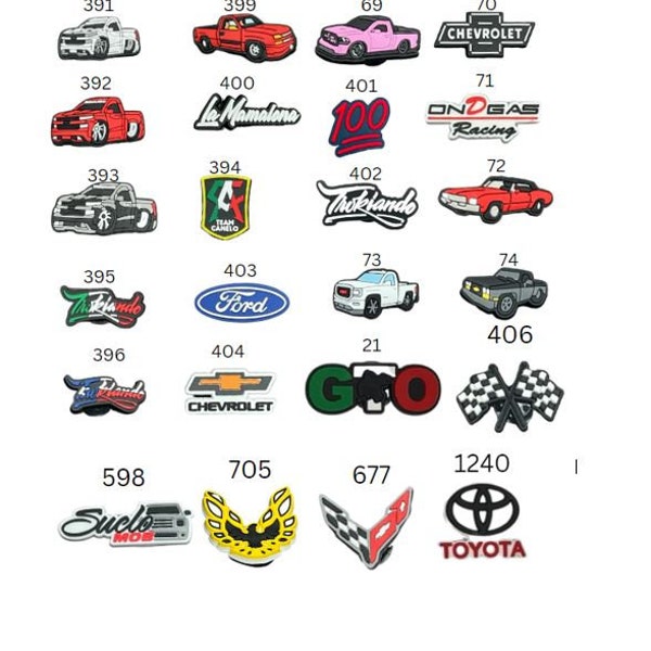 Trokiando shoe charms ~ Pickup truck - La mamalona - Racing - Model cars - Tacuache No QueMaCuh