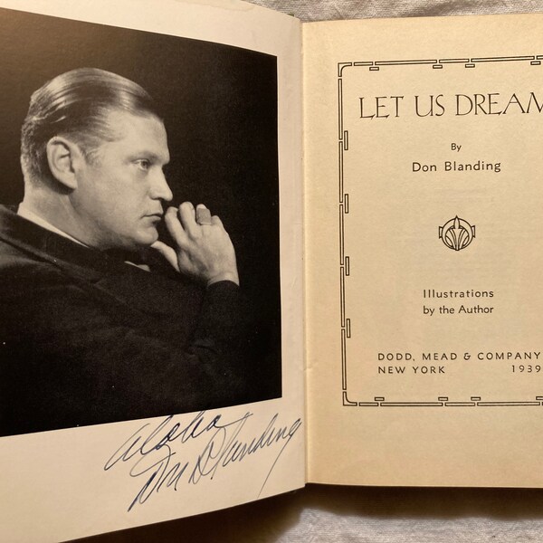 Autographed "Let us Dream," by Don Blanding