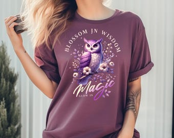 Owl Magic Shirt, Celestial Owl Tee, Mystic Bird Graphic T-Shirt