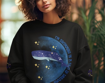 Humpback Whale Sweatshirt, Ocean Animal Crewneck, Minimal Sea Graphic Jumper