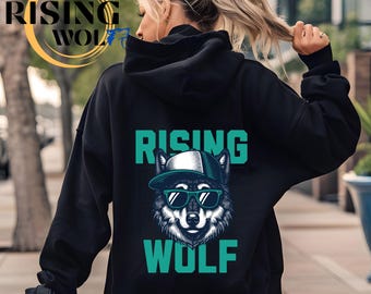 Embroidered Wolf Hoodie: Baseball Fan Apparel