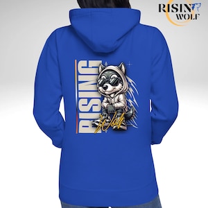 Rising Wolf Hoodie, Oversized Wolf Pack Graphic Streetwear for Youth & Adults, Trendy Cozy Apparel