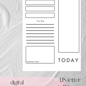 minimalist day planner, task list, daily priorities printable template