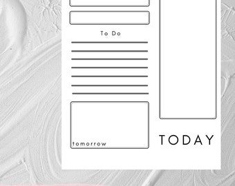 minimalist day planner, task list, daily priorities printable template