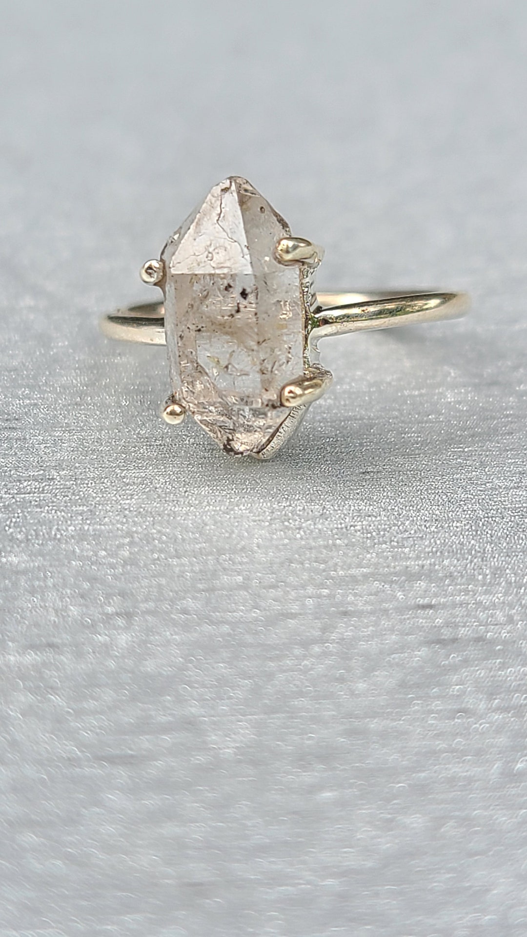 Herkimer Diamond Ring-april Birthstone -diamond Jewely-herkimer Diamond ...
