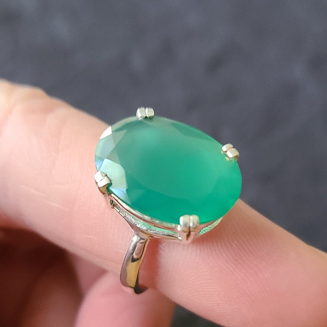 Green Onyx Ring in Sterling Silverremarkable Onyx Ring in Etsy