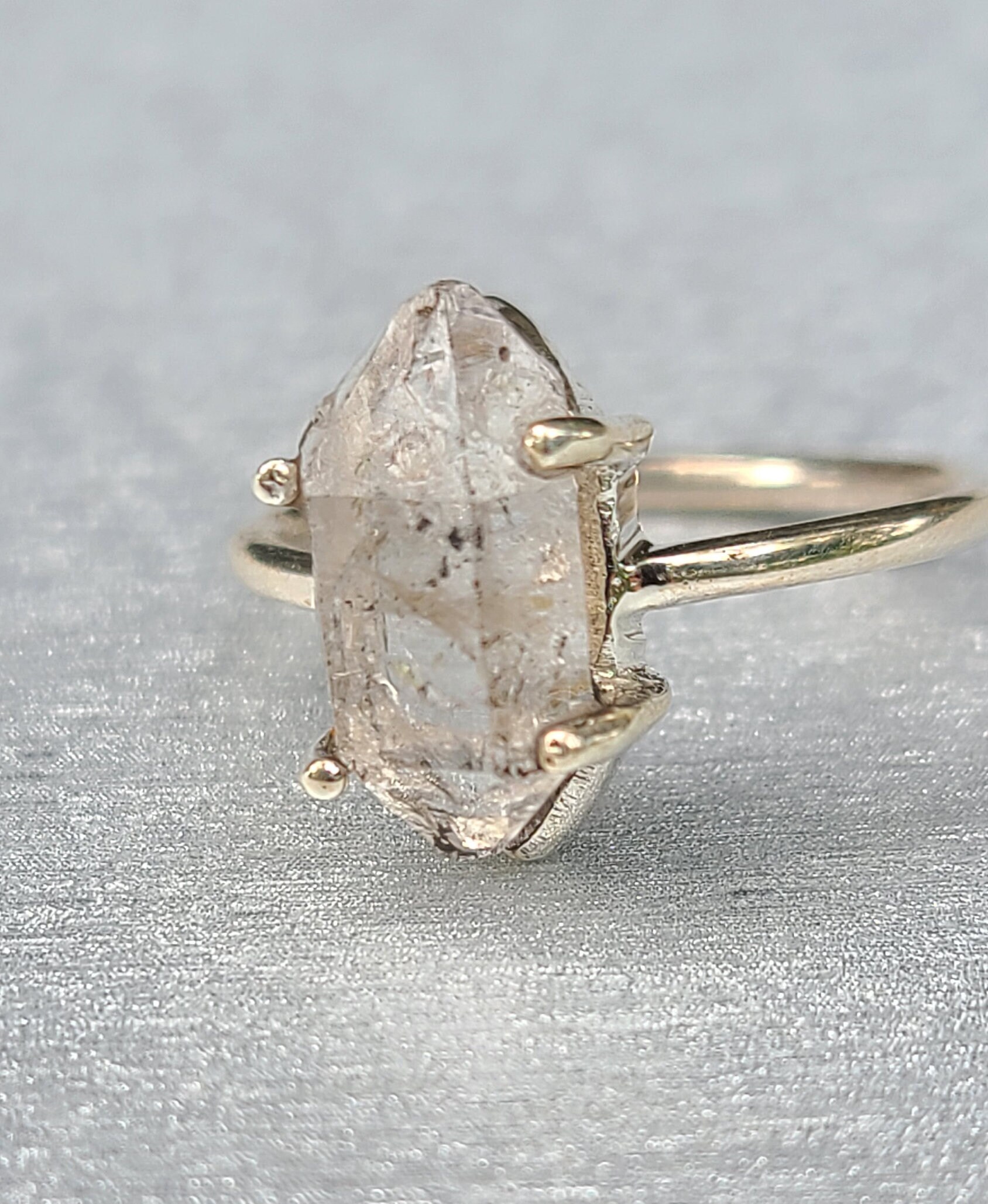 Herkimer Diamond Ring-april Birthstone -diamond Jewely-herkimer Diamond ...