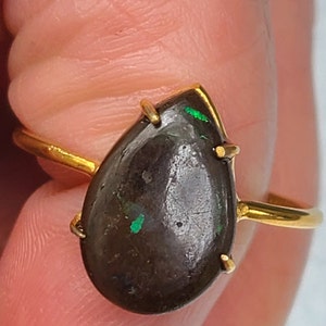Boulder Opal ring -Sterling silver jewelry-Gemstone jewelry-Gemstone Ring-Rare stone-Beautiful stone -Special gift-Cocktail ring-Business