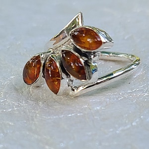Baltic Amber Ring Size 8 Sterling Silver-Baltic Amber Jewelry-Amber Jewelry=Anniversary Gift-Birthday Stone