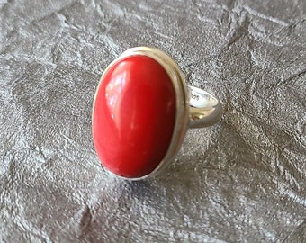 Red Faux Coral cocktail ring-women ring -African jewerly