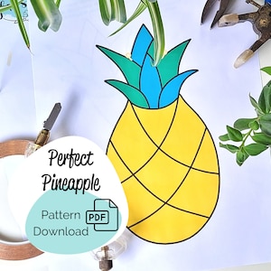 Stained Glass Pattern - Perfect Pineapple // Beginner Stained Glass Pattern Fruit Pineapple // SVG/PDF Pattern Digital Download