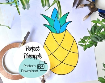 Stained Glass Pattern - Perfect Pineapple // Beginner Stained Glass Pattern Fruit Pineapple // SVG/PDF Pattern Digital Download