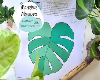 Modèle de vitrail Monstera : attrape-soleil DIY pour débutant (téléchargement SVG/PDF)
