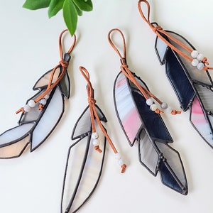 Stained Glass Feather Patterns X 6 // Beginner Stained Glass - Etsy