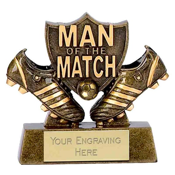Trophée Football Homme Du Match - MOTM En Métal Massif - 7.5x7.1 Cm - Pour Jeunes Et Adultes