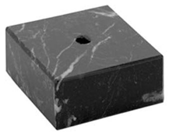 Black Marble 4 3/8 x 4 3/8 x 2 Inch (11x11x5cm) Base Stand With Mounting Hole Trophy Statue Doll Engraved Plate Option