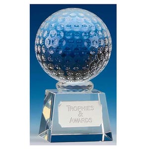 Victory Crystal Golf Award Trophy 3 Sizes FREE ENGRAVING