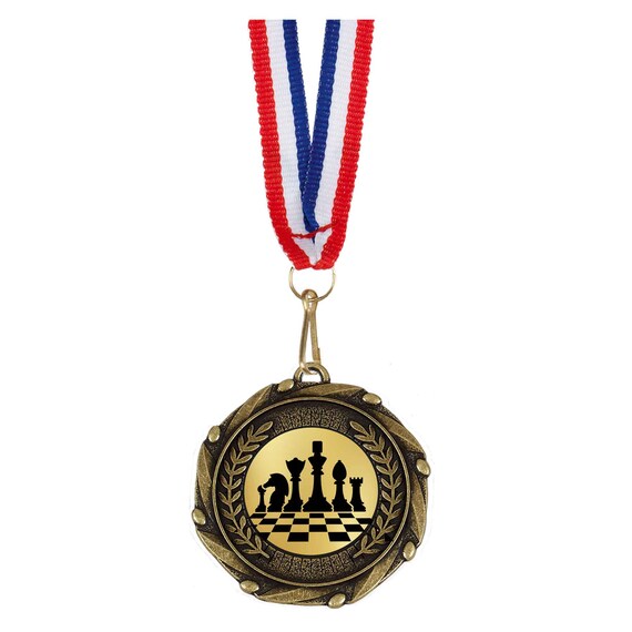 Chess Tournament Award Medal Trophy With FREE Neck Lanyard - For School, Club, Team Sports & Competitions
