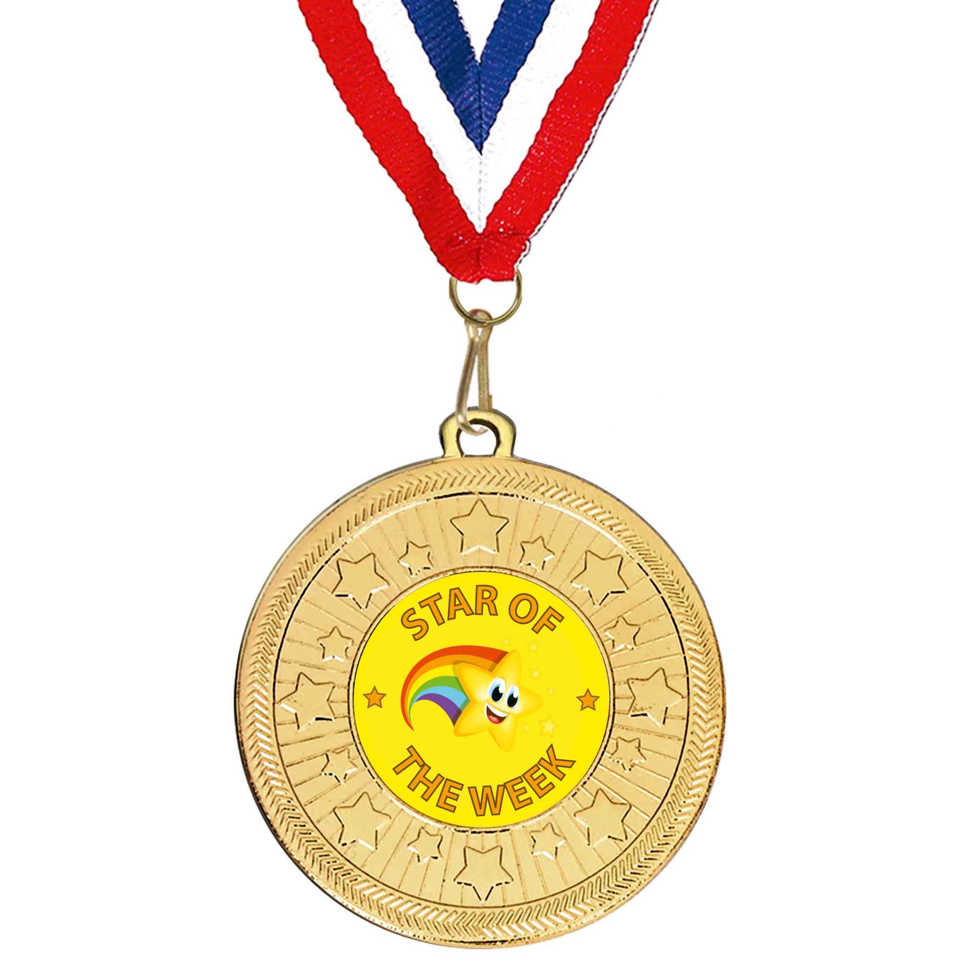 gold-star-of-the-week-children-s-school-achievement-medal-50mm-with-free-ribbon-free-delivery-etsy