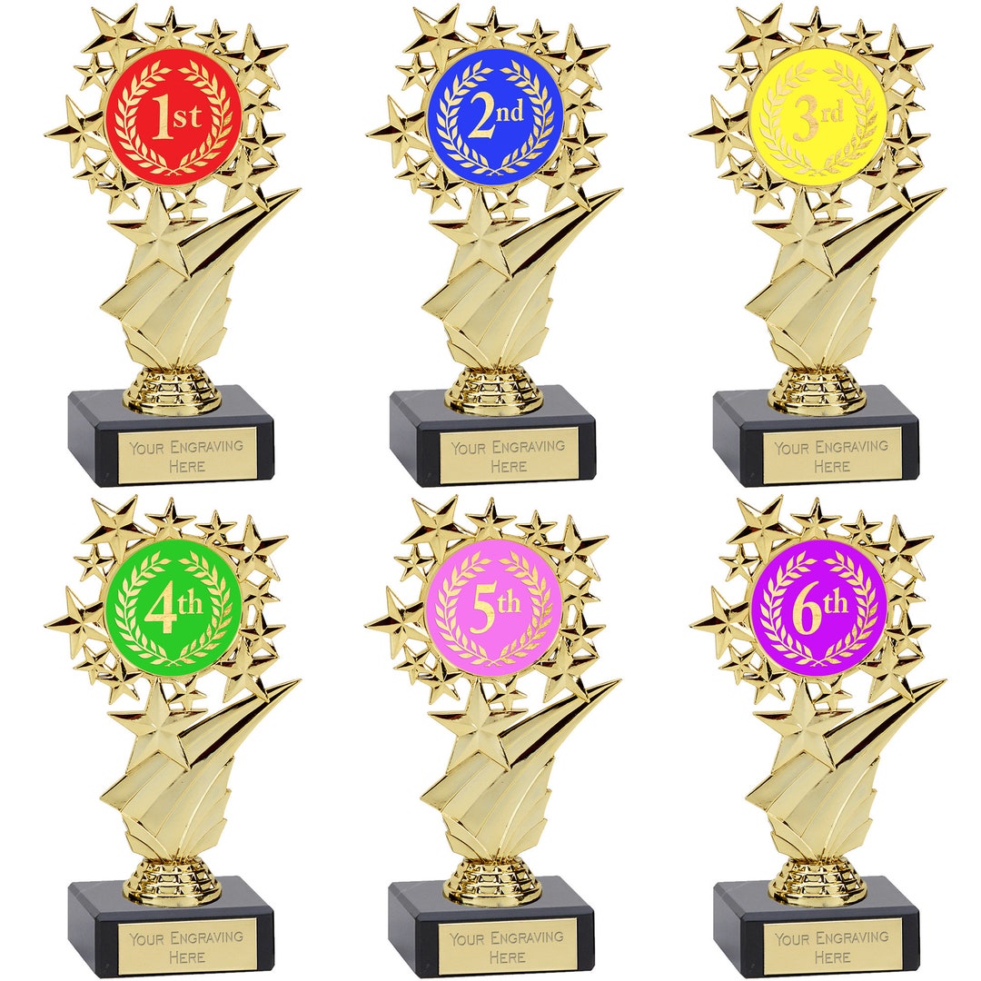 Gold Star 1st 2nd 3rd 4th 5th 6th Place Winner Well Done Trophy Award ...