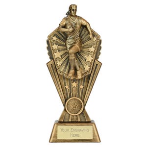 Peak 2D Girls Rugby Player Engraved Trophy Award 2 Sizes FREE ENGRAVING