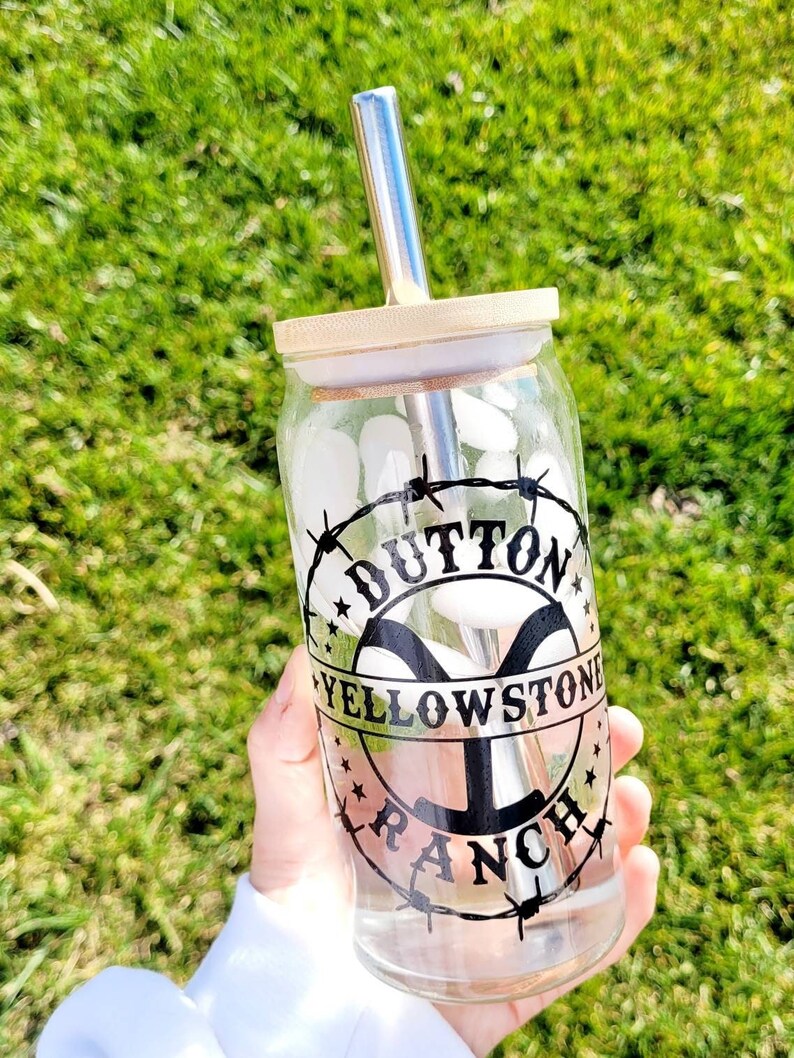 Beer Can Glass Yellowstone Yellowstone Gift Yellowstone Etsy