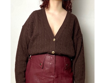 cardigan vintage des années 90 avec poches et boutons dorés