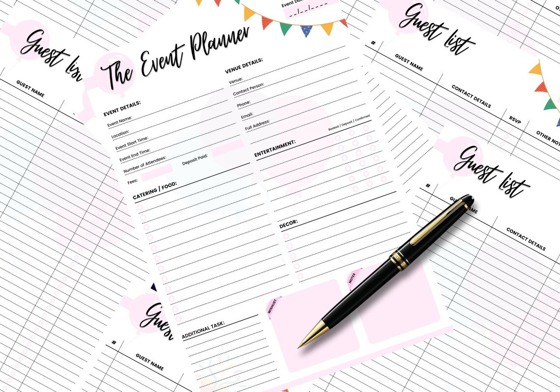 Event Planner Template Printable Event & Party Forms Event Planning ...