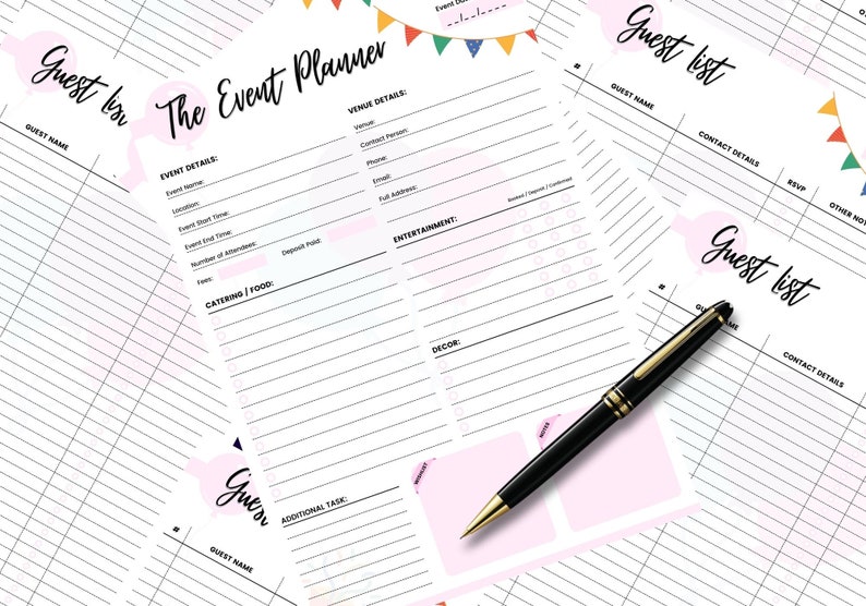 Event Planner Template | Printable Event & Party Forms | Event Planning ...