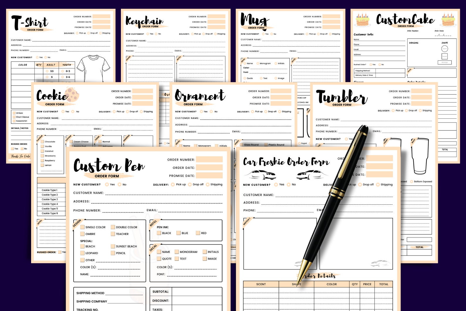 Crochet Business Planner Template, Order Form, Invoice, Tracker, Custom