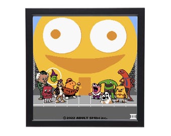 Smiling Friends x Pokemon - Poster Print - Adult Swim Cartoon Retro RPG Nintendo Video Game Pixel Art