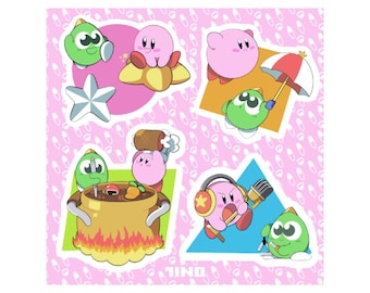Kirby x Mr. Gimmick Sticker Sheet - Sunsoft Nintendo Retro Video Game