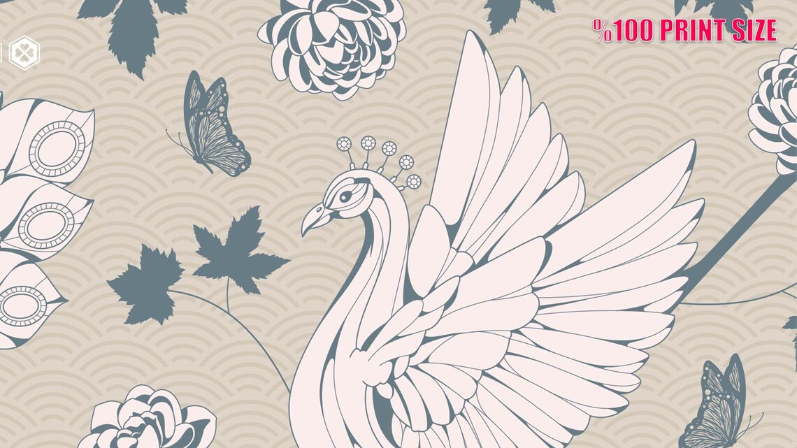 Vintage Peacock Wallpaper Etsy