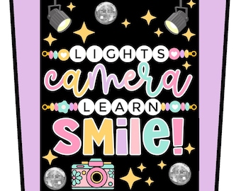 Boho Groovy Lights Camera Action Classroom Swiftie Bulletin Board- Door Decor Door Decoration-Bulletin Board Ideas-Retro Classroom Decor