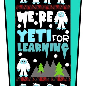 Winter Yeti Decor Classroom Bulletin Board Yeti Themed Door Set Winter Bulletin Board Kit Teacher Decor Door Decoration Set Letters image 1