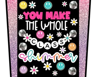Groovy Shimmer Bulletin Board: Retro Classroom Decor (Digital Download)