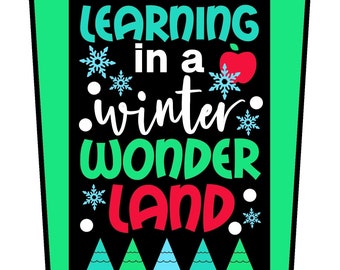 Winter Wonderland Decor- Classroom Bulletin Board- WinterThemed Door Set- Christmas Tree Decoration- Teacher Decor- Door Decoration Set