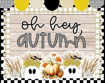 Kit de tablón de anuncios de otoño de estilo granja espeluznante: Decoración con ramo fantasma (descarga digital)