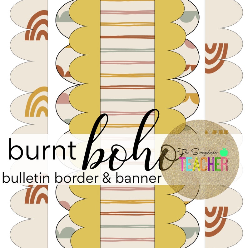 PRINTABLE BOHO BULLETIN Board Borders and Banner Bulletin Etsy
