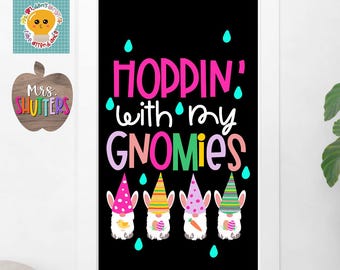 Gnome Easter Door Decor: Spring Classroom Bulletin Board (Digital Download)