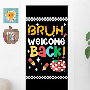 Retro Bruh Welcome Back Bulletin Board: Teacher Classroom Decor (PNG, PDF)