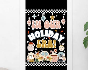 Groovy Christmas Classroom Bulletin Board Printable Retro Holiday Decor