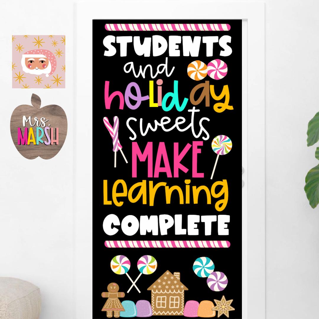 Candy Land Decor- Classroom Bulletin Board- Candy Themed Door Set- Christmas Candy Decoration- Teacher Decor- Candy Land Door Decoration Kit