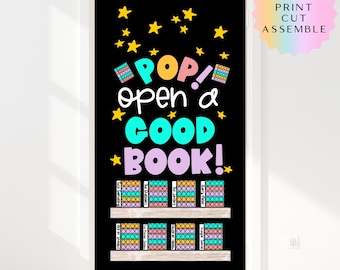Pop Open a Good Book Bulletin Board Kit | Retro Reading Classroom Decor | Pop It Library Door Decor | DIY Printable School Display