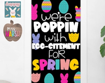 Pop It Easter Door Decor: Spring Classroom Bulletin Board (Digital Download)