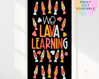 We Lava Learning Bulletin Board Kit | Retro Classroom Decor | DIY Printable Door Decor | Groovy Lava Lamp Classroom Board